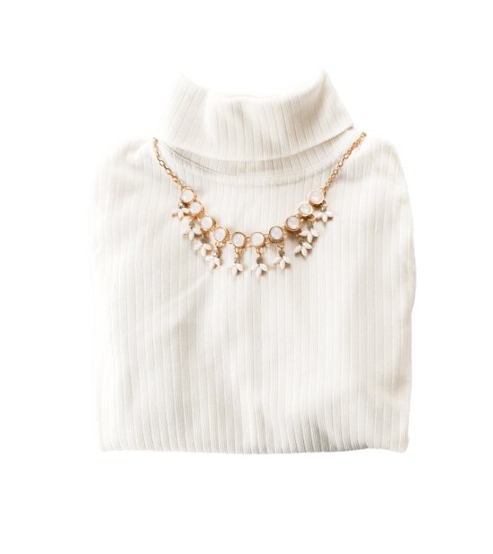 Calvin Klein White cotton blouse with necklace